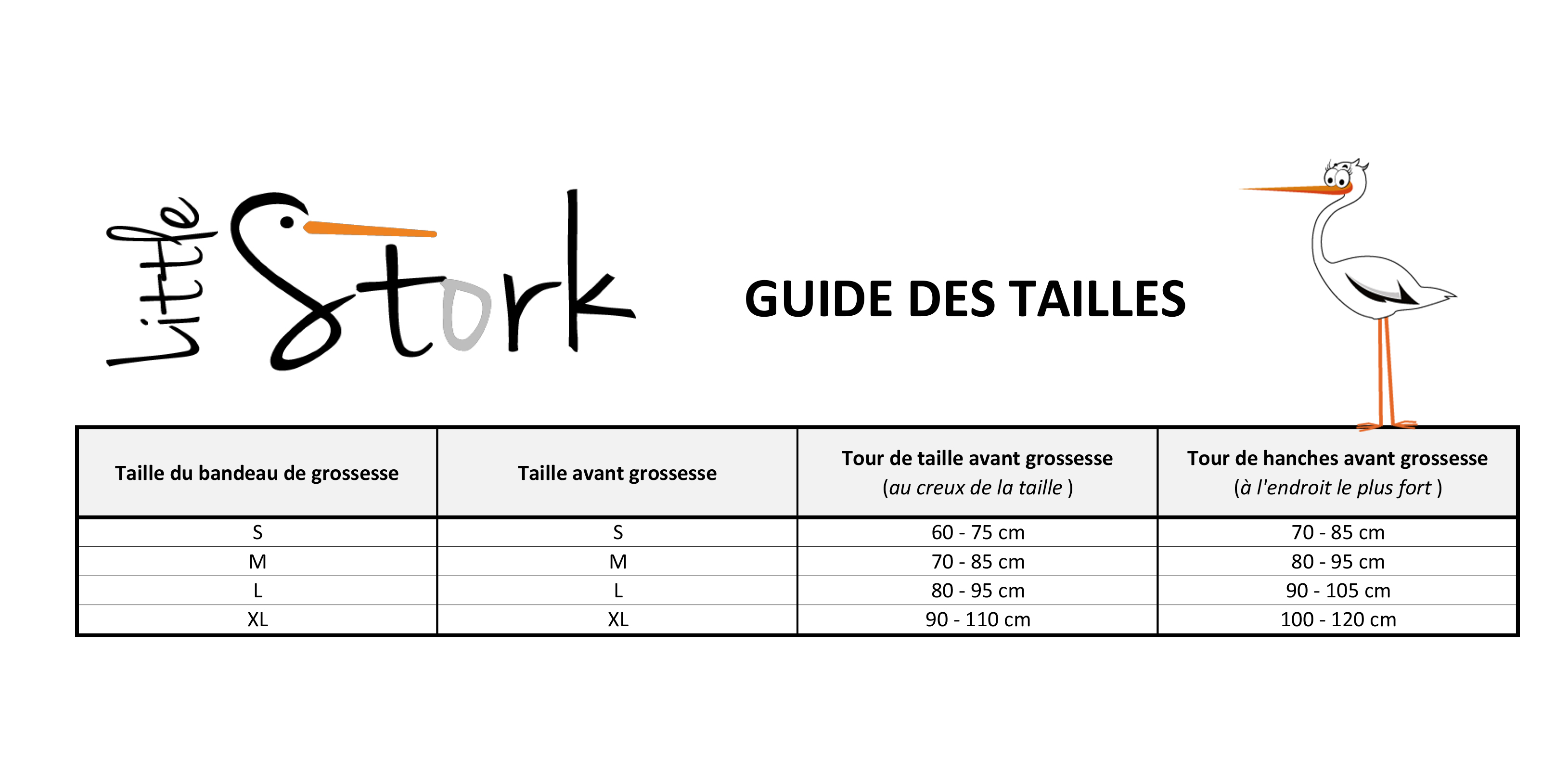 Guide des tailles Little Stork